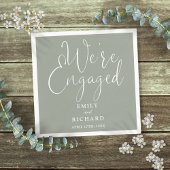Wir sind Verlobt Sage Green Script Engagement Part Serviette
