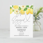 Wir sind Verlobt Summer Engagement Party Lemon Einladung (Stehend Vorderseite)
