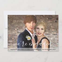 Wir sind Verlobt Typografie Ihr Foto Verlobung Einladung