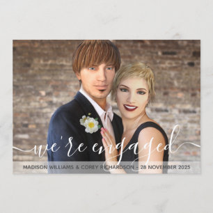 Wir sind Verlobt Typografie Ihr Foto Verlobung Einladung