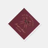Wir sind verlobt Verlobungsparty Roter Bogen Luxus Serviette (Ecke)