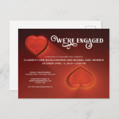 Wir sind Verlobt, Zwei Herz Rote Party Einladung (Vorne/Hinten)