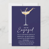 Wir sind Verlobte Elegant Champagne Engagement Par Einladung (Vorderseite)