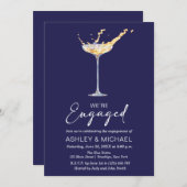 Wir sind Verlobte Elegant Champagne Engagement Par Einladung (Vorne/Hinten)