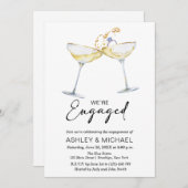 Wir sind Verlobte Elegant Champagne Engagement Par Einladung (Vorne/Hinten)