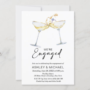 Wir sind Verlobte Elegant Champagne Engagement Par Einladung