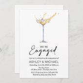 Wir sind Verlobte Elegant Champagne Engagement Par Einladung (Vorne/Hinten)