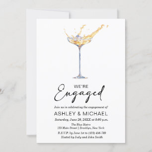 Wir sind Verlobte Elegant Champagne Engagement Par Einladung