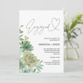 Wir sind Verlobte Engagement Partei Moderne Sukkul Einladung (Stehend Vorderseite)