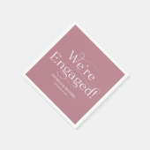 Wir sind Verlobte Engagement Party Dusty Pink Serviette (Ecke)