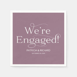 Wir sind Verlobte Engagement Party Lila Serviette