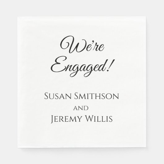 Wir sind Verlobte Engagement Party Napkins Tablewa Serviette (Vorderseite)