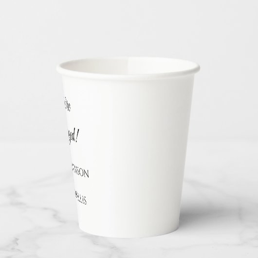 Wir sind Verlobte "Engagement Party Paper Cups" Pappbecher (Links)