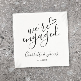 Wir sind Verlobte Engagement Party Schwarz und Wei Serviette