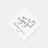 Wir sind Verlobte Engagement Party Schwarz und Wei Serviette (Ecke)