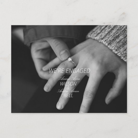 Wir sind Verlobte Foto Ankündigung Postkarte (Vorderseite)