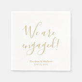 Wir sind verlobte goldene benutzerdefinierte Skrip Serviette (Vorderseite)