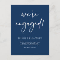 Wir sind Verlobte Hand Lettering Navy Blue Verlobu