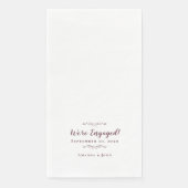 Wir sind Verlobte Hochzeit Verlobung Dinner Burgan Serviette (Vorderseite)