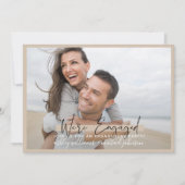 Wir sind Verlobte Kalligrafie Blush Gold Verlobung Einladung (Vorderseite)