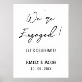 Wir sind Verlobte Minimalistische Hochzeitspartner Poster (Vorne)
