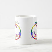 Wir sind Verlobte Rainbow-Hochzeitsringe Kaffeetasse (Mittel)