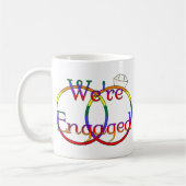 Wir sind Verlobte Rainbow-Hochzeitsringe Kaffeetasse (Links)