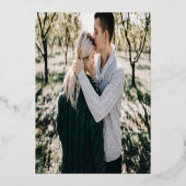 Wir sind Verlobte Rose Gold Foil Engagement Party Folieneinladung (Rückseite)