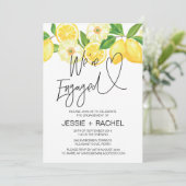 Wir sind Verlobte Summer Lemon Engagement Party Einladung (Stehend Vorderseite)