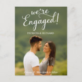 Wir sind Verlobte Verlobung Ankündigung Foto Postkarte (Vorderseite)