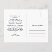 Wir sind Verlobte Verlobung Ankündigung Postkarte (Rückseite)