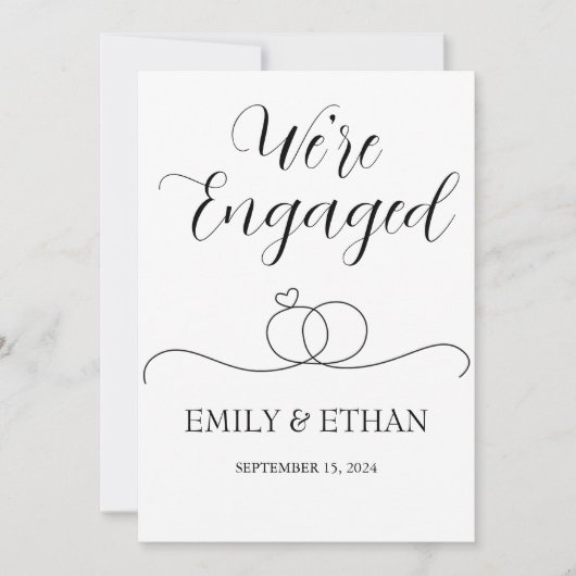 Wir sind verlobte Verlobung-Ankündigungskarten Einladung (Vorderseite)