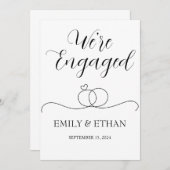 Wir sind verlobte Verlobung-Ankündigungskarten Einladung (Vorne/Hinten)