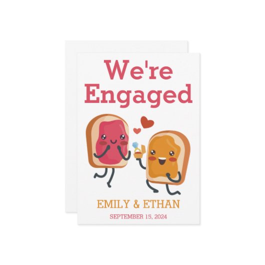 Wir sind verlobte Verlobung-Ankündigungskarten Einladung (Vorderseite/Rückseite Beispiel)