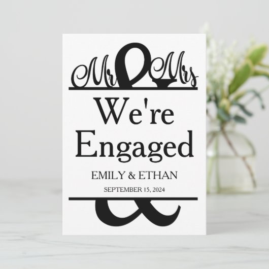 Wir sind verlobte Verlobung-Ankündigungskarten Einladung (Stehend Vorderseite)