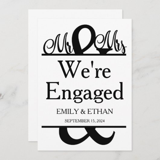 Wir sind verlobte Verlobung-Ankündigungskarten Einladung (Vorne/Hinten)