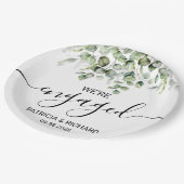 Wir sind Verlobte Verlobung für Grünpflanzen Pappteller (Schrägansicht)