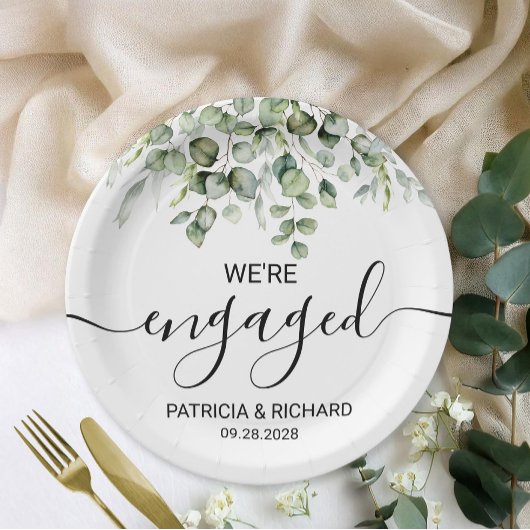 Wir sind Verlobte Verlobung für Grünpflanzen Pappteller