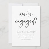 Wir sind Verlobte Verlobung von Hand Ankündigung (Vorderseite)