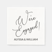 Wir sind Verlobter moderner Schriftart Serviette (Vorderseite)