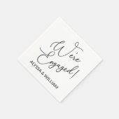 Wir sind Verlobter moderner Schriftart Serviette (Ecke)