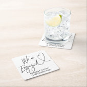 Wir sind verlobter rechteckiger pappuntersetzer (Vor Ort)