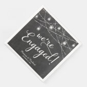 Wir sind Verlobter Rustikaler Engagement Party Cha Serviette (Ecke)