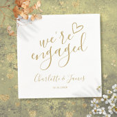 Wir sind Verlobtes Engagement Party Chic Gold Serviette