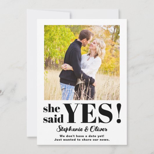 Wir sind Verlobtes Foto Moderne Verlobung Ankündig Save The Date (Vorderseite)