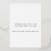 Wir sind Verlobtes Foto moderner Engagement-Partei Folieneinladung (Rückseite)