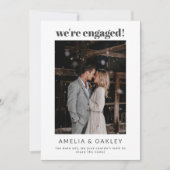 Wir sind Verlobtes Minimalistisches elegantes Foto Ankündigung (Vorderseite)