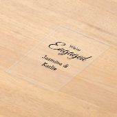 Wir sind verlobtes Paar Name romantisch stilvoll e Acryleinladungen (Ablage )