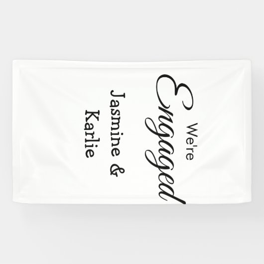 Wir sind verlobtes Paar Name romantisch stilvoll e Banner (Horizontal)