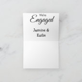 Wir sind verlobtes Paar Name romantisch stilvoll e Dankeskarte (Innenseite)